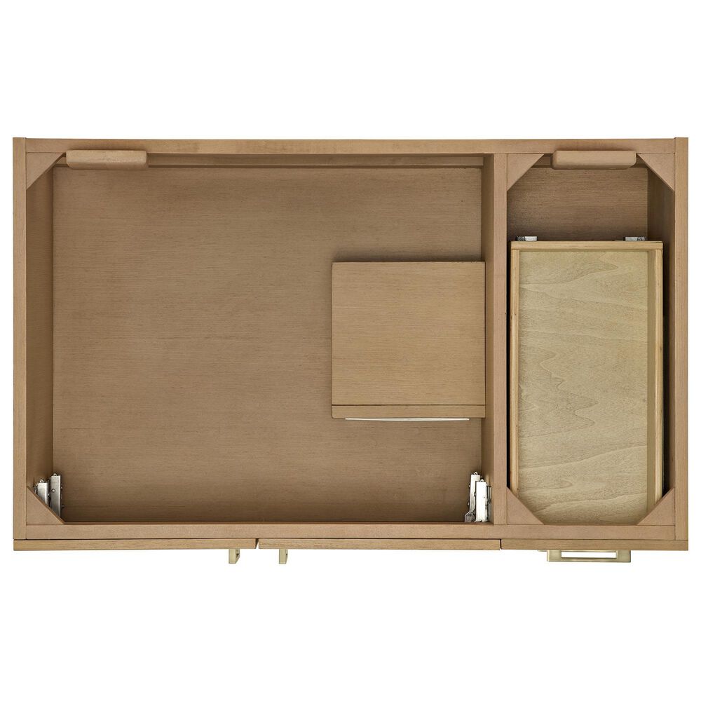 37B Mauri 36" Single Bathroom Vanity with Metal Base in Warm Oak with High-Profile 4" White Composite Stone Top, , large