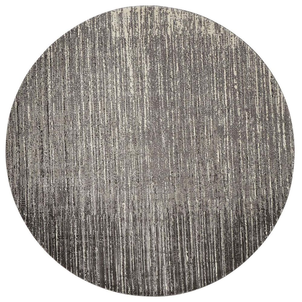Nourison Twilight TWI14 8" Round Smoke Area Rug, , large