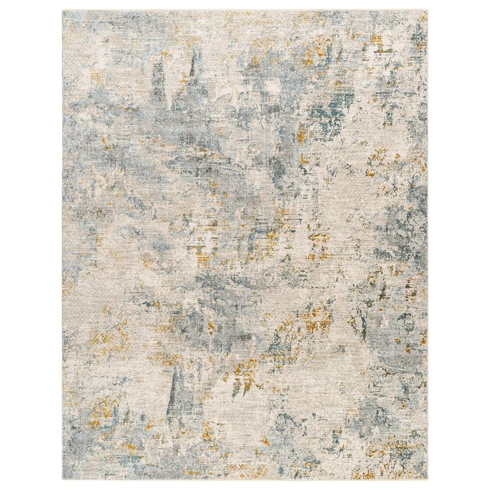 Surya Dresden Taupe, Off-White, Deep Teal, Dusty Sage, Ink Blue, Mustard and Light Gray 2"7" x 3"11" Area Rug, , large