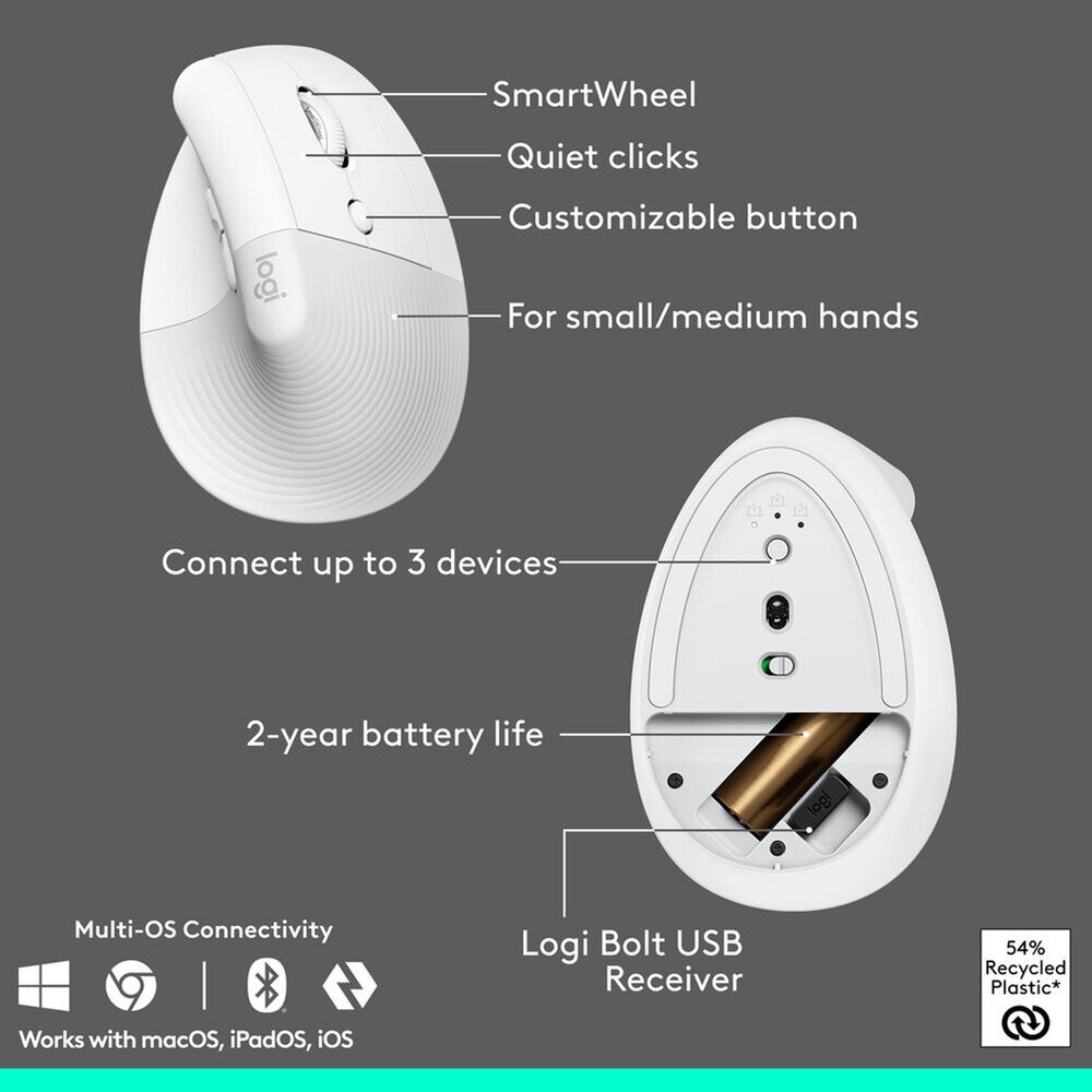 Logitech Ergo Wave Keys and Lift Combo in Off-White, , large