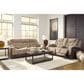 Ashley Mixed Motion Power Reclining Loveseat with Console in Brownstone, , large