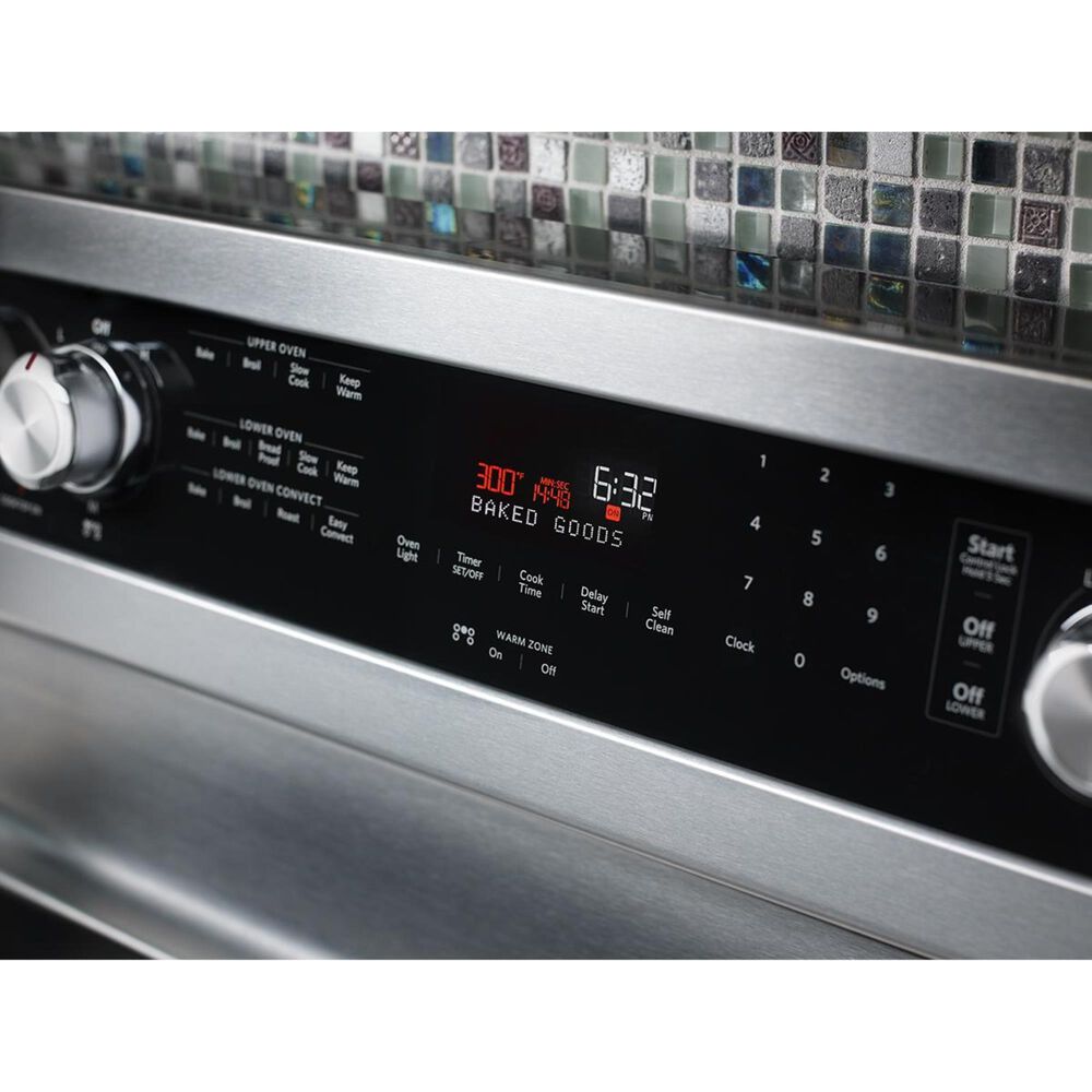 KitchenAid 30&quot; Freestanding Double Oven Electric Range in Stainless Steel, , large