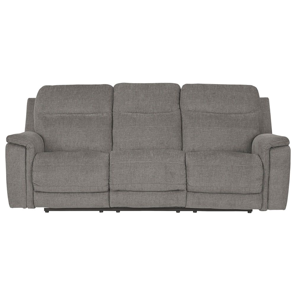 Signature Design by Ashley Mouttrie Power Reclining Sofa with Adjustable Headrest in Smoke | NFM