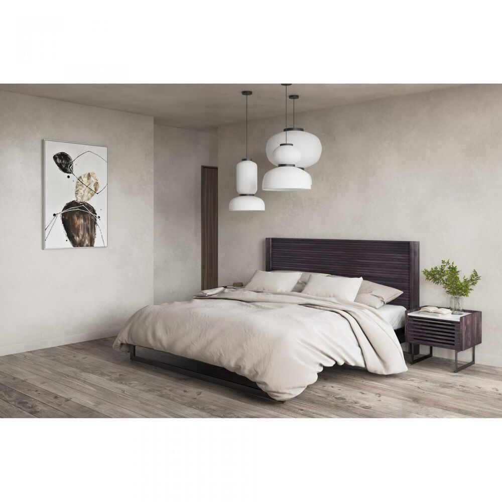 Moe&#39;s Home Collection Paloma 1-Drawer Nightstand in Charcoal Grey and White, , large