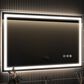 HOMLUX 48" x 32" LED Bathroom Makeup Mirror in Silver, , large