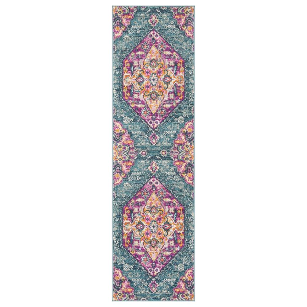 Safavieh Madison MAD119C 2"3" x 10" Blue and Fuchsia Runner, , large