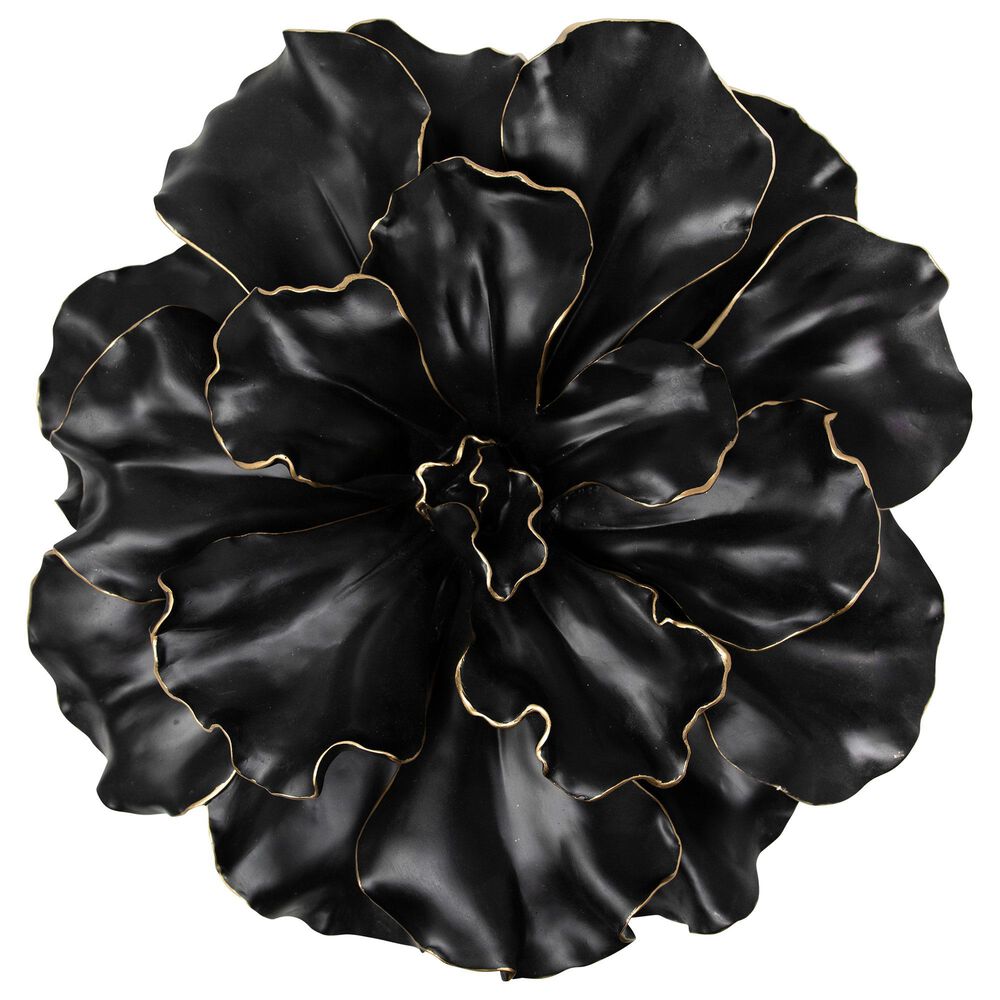Sagebrook Home 15.5" Wall Flower in Black, , large