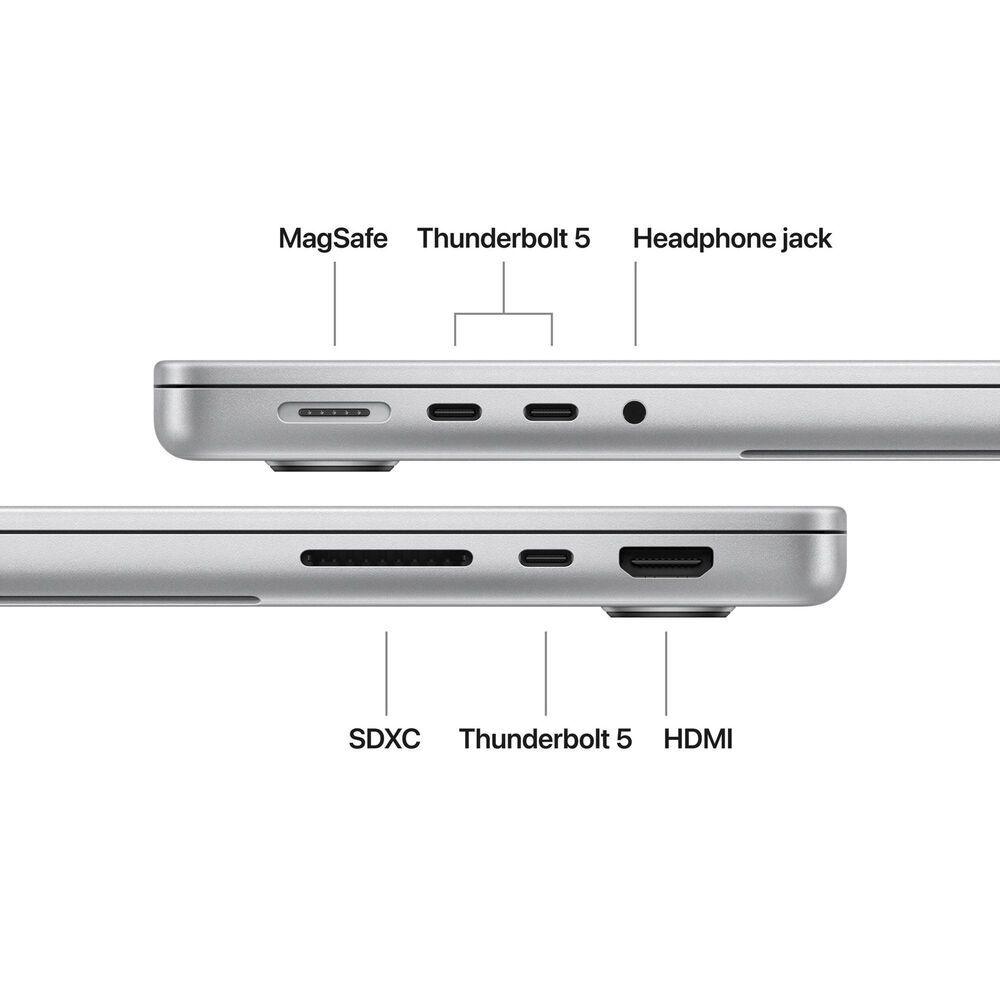 Apple 14" MacBook Pro | Apple M5 chip - 10-core CPU and 10-core GPU - 32GB RAM - 1TB SSD in Silver with 3-Year AppleCare+, , large