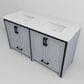 Lexora Home Ziva 60" Double Bathroom Vanity in Dark Grey with 2 cm White Quartz Top and Rectangular Sinks, , large