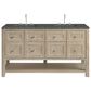 James Martin Vanities Breckenridge 60" Double Bathroom Vanity in Whitewashed Oak with 3 cm Parisien Bleu Quartz Top and Rectangular Sinks, , large