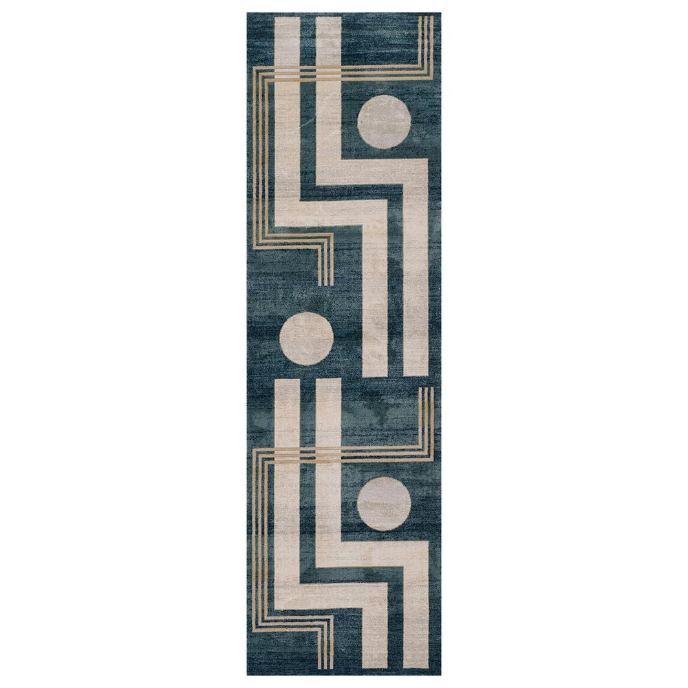 Momeni Edition 2"2" x 7"7" Blue Runner, , large