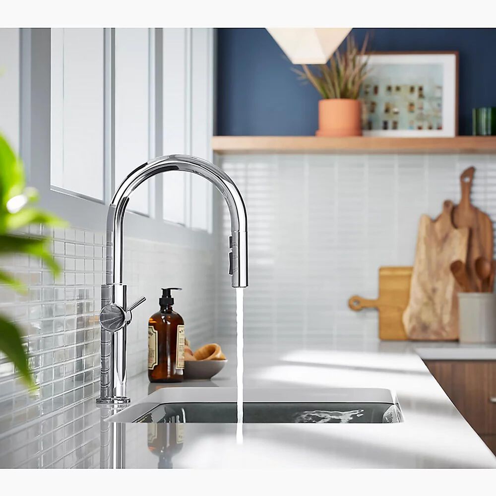 Kohler Crue Pull Down Kitchen Sink Faucet in Polished Chrome, , large