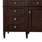 James Martin Vanities Brittany 60" Single Bathroom Vanity in Burnished Mahogany with 3 cm White Zeus Quartz Top and Rectangular Sink, , large