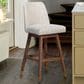Blue River Amalie Swivel Barstool Stool with Beige Cushion in Brown Oak, , large