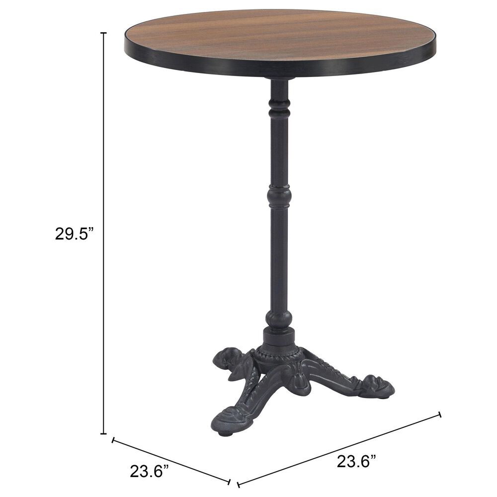 Zuo Modern Gazebo Dining Table in Walnut and Black - Table Only, , large