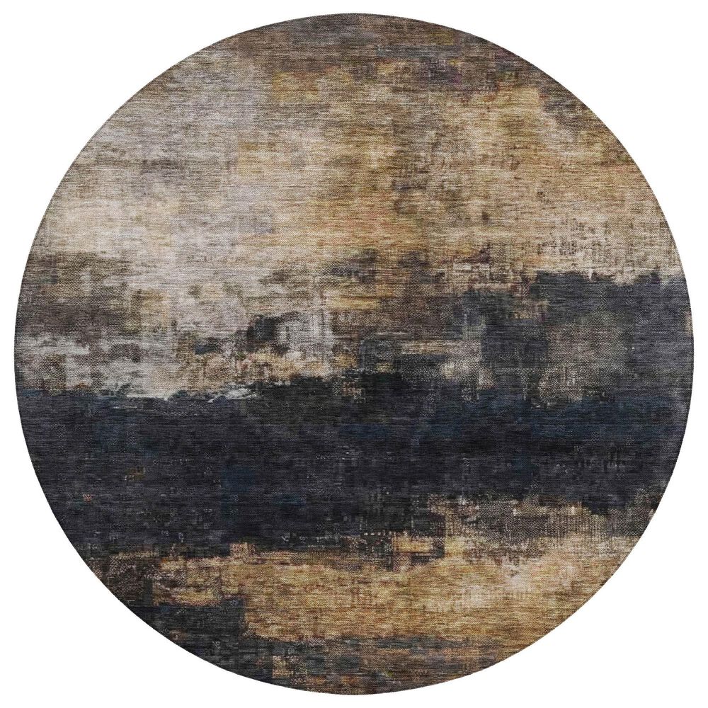 Dalyn Rug Company Nouveau NV17 8" Round Charcoal Indoor/Outdoor Area Rug, , large