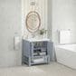 James Martin Vanities Breckenridge 30" Single Bathroom Vanity in Serenity Blue with Single Hole 3 cm White Zeus Quartz Top and Rectangular Sink, , large