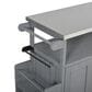 Hearth and Haven Outdoor Kitchen Island Cart with Adjustable Shelves and Stainless Steel Top in Gray, , large
