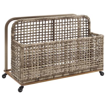 Crosley Furniture Ridley Patio Pool Storage Caddy in Distressed Gray, , large