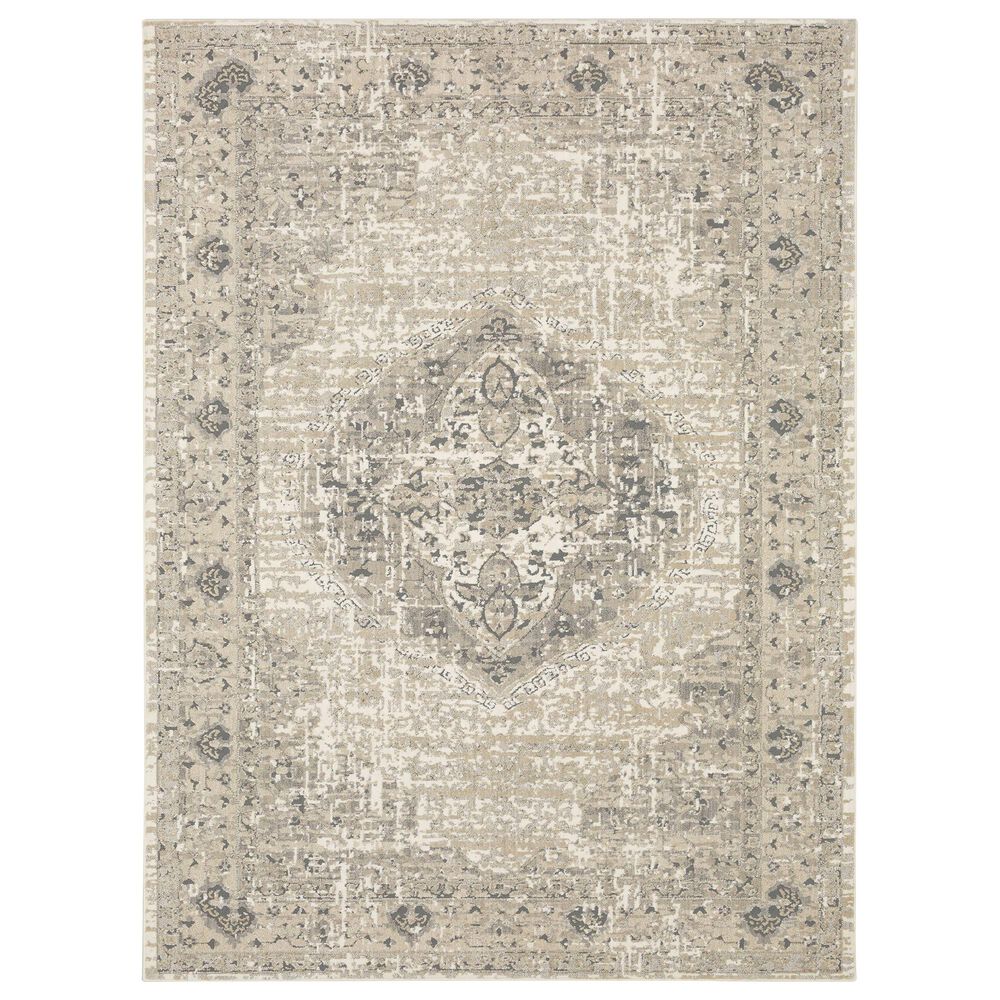 Karastan Zephyr Acropolis 92117-70044 5"3" x 7"10" Alabaster Area Rug, , large
