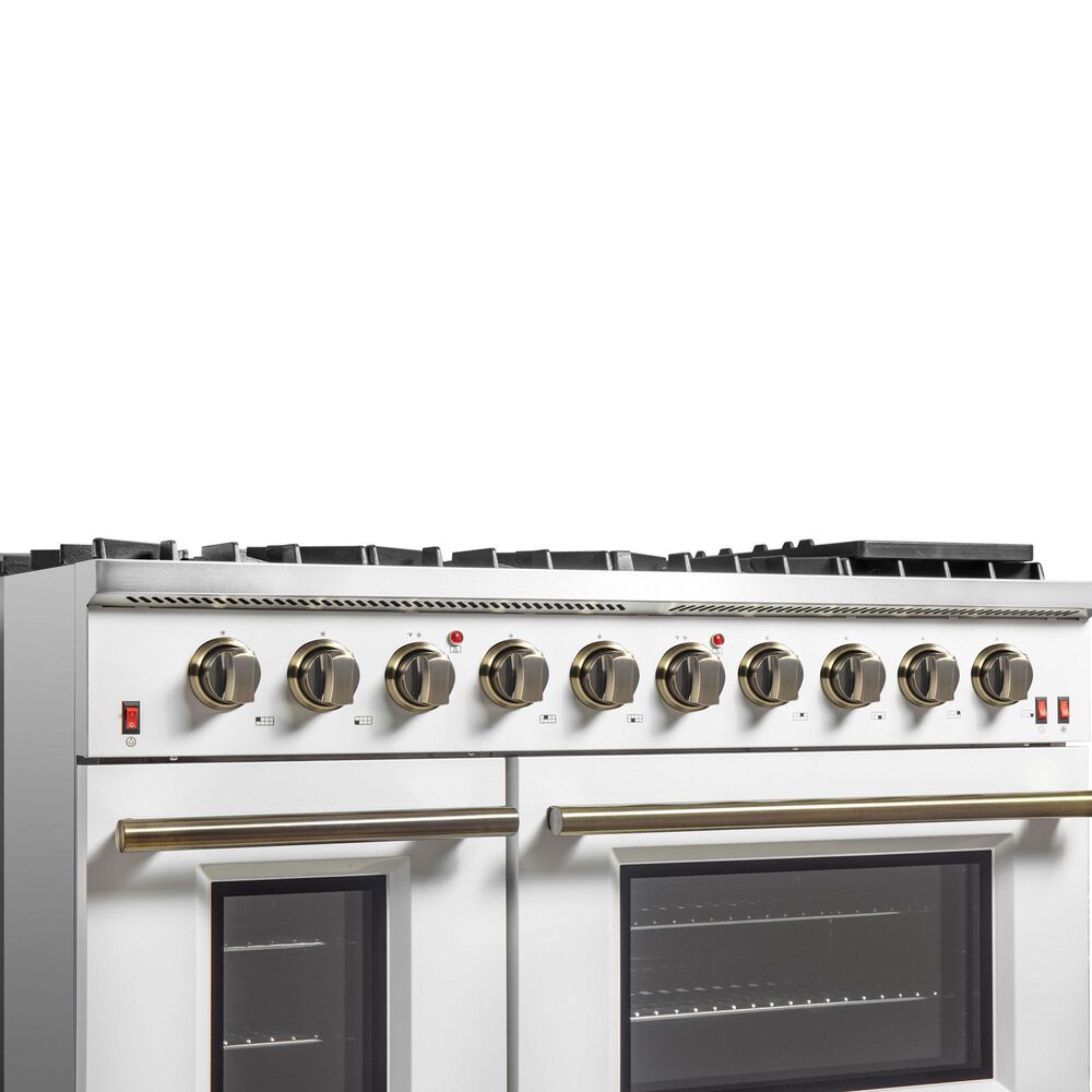 Forno Galiano 48" Freestanding Gas Range in White, , large