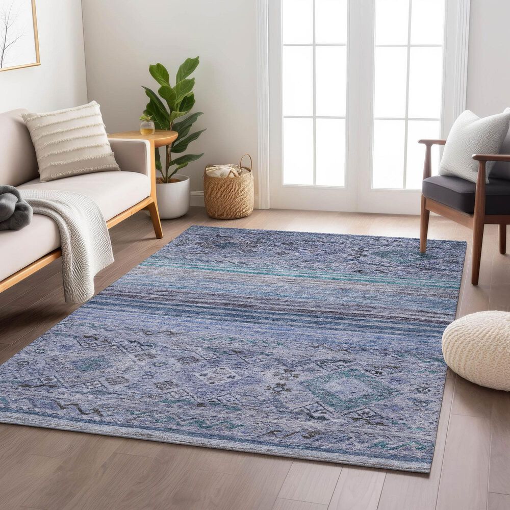 Dalyn Rug Company Karaj KJ4 9&#39; x 12&#39; Blue Indoor/Outdoor Area Rug, , large