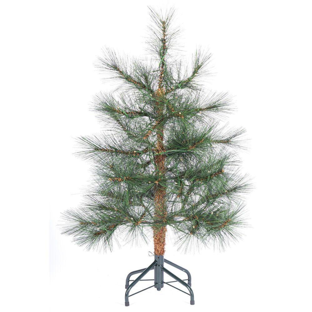 The Gerson Company 3" Pre-Lit Hard Needle Tips Hinged Tree in Green, , large