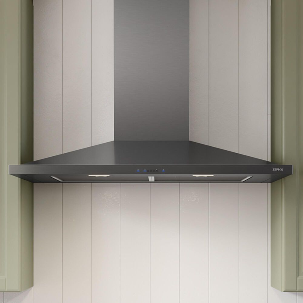 Zephyr Anzio 30" Wall Mount Chimney Range Hood in Black Stainless Steel, , large