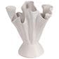 Creative Coop Stoneware Ruffled Vase with Reactive Glaze in Matte Cream, , large
