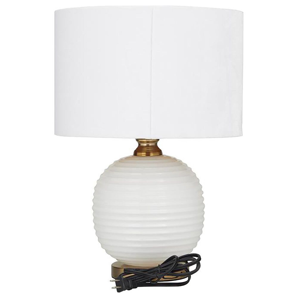 Maple and Jade Modern Accent Lamp in White and Gold, , large