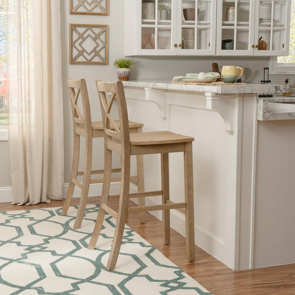 Linon Home Decor Torino X-Back Bar Stool in Grey Wash, , large