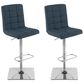 CorLiving Adjustable Square Base Barstool in Dark Blue (Set of 2), , large