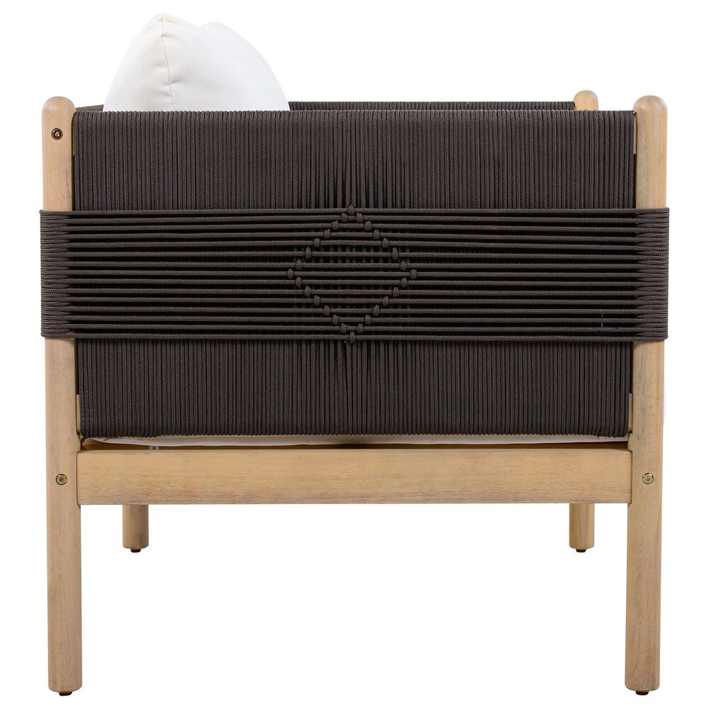 HOMLUX Outdoor Stationary Loveseat with Black Rope in Cream, , large