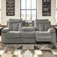 Ashley Mitchiner Manual Recliner Sofa with Drop Down Table in Fog, , large