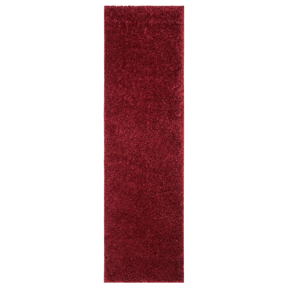 Safavieh August Shag 2"3" x 10" Burgundy Runner, , large