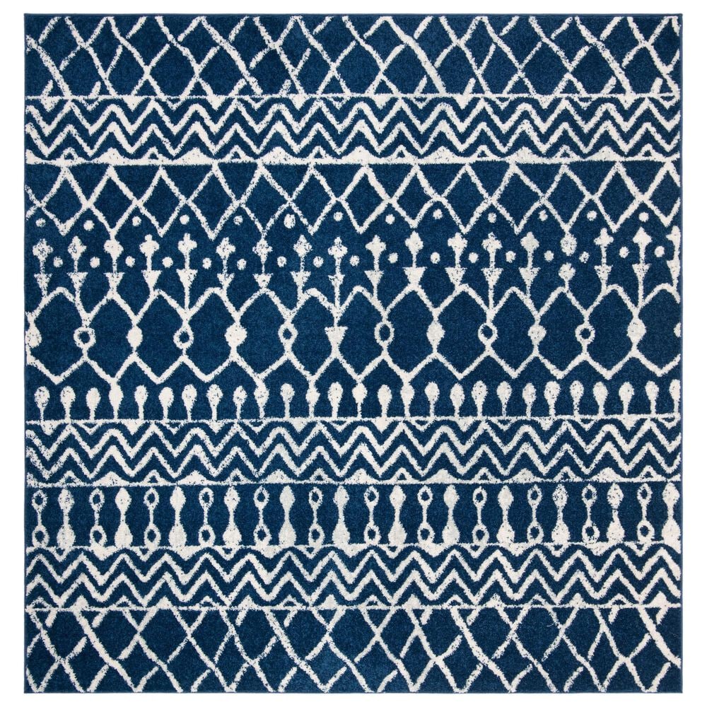 Safavieh Tulum TUL270N 6"7" Square Navy and Ivory Area Rug, , large