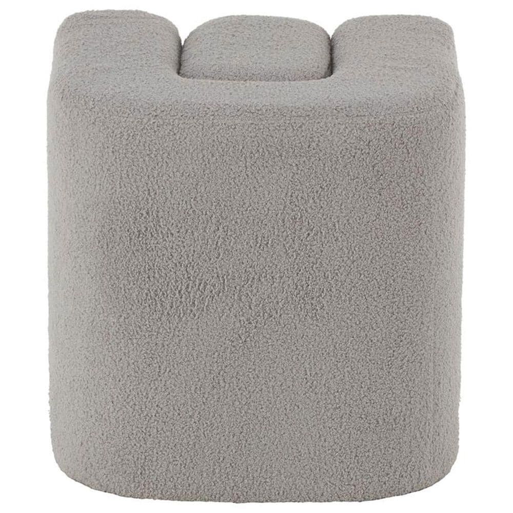 Maple and Jade 18" Boucle Accent Ottoman in Gray, , large