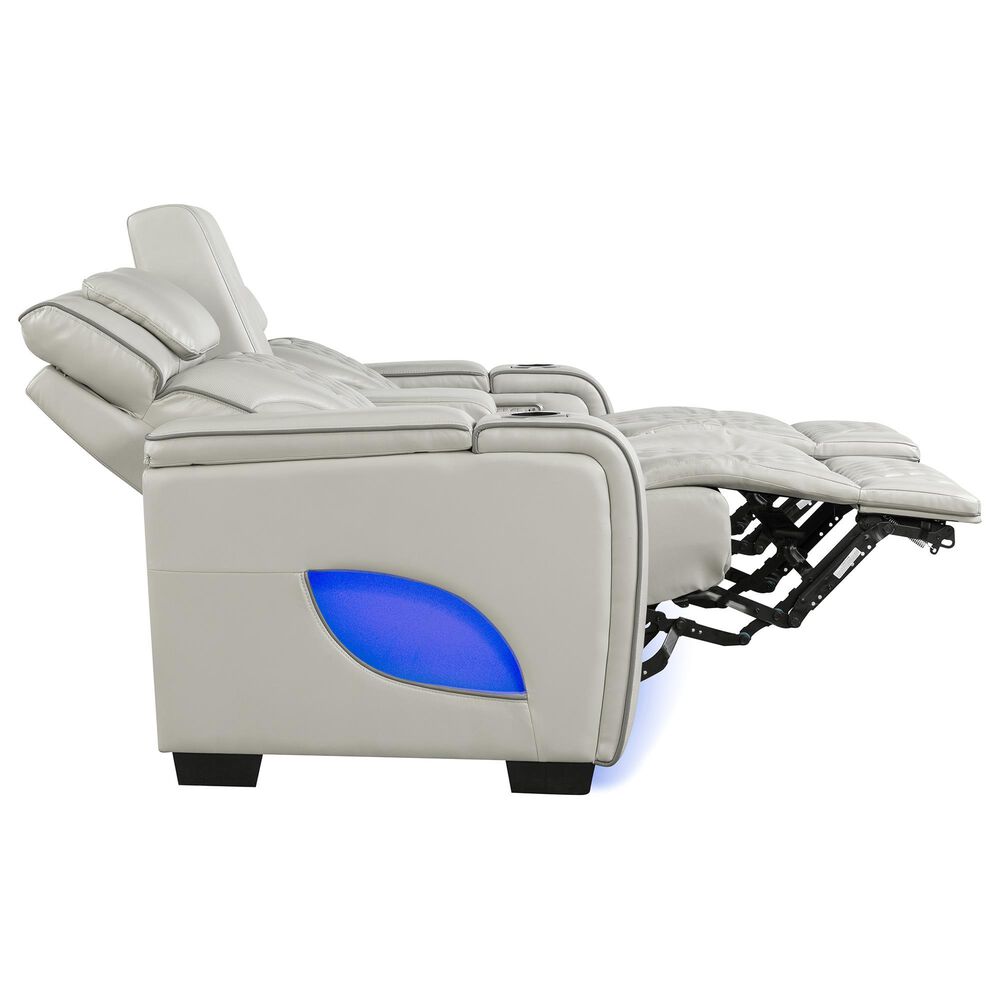 Titanic Furniture All Star Power Reclining Loveseat with Power Headrest in Gray, , large