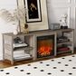 HOMLUX 63" Fireplace TV Stand with Storage Shelves in Rustic Oak, , large