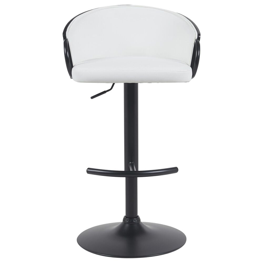 Armen Living Montego Adjustable Swivel Bar Height Stool in Black, , large