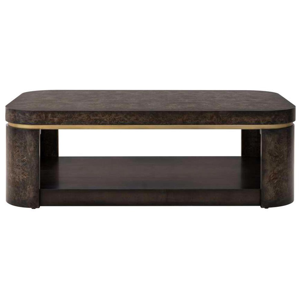 Bassett Mirror Company Langford Coffee Table in Rich Ebonized and Gold, , large