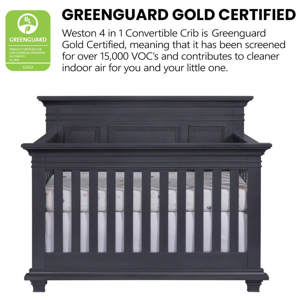 Oxford Baby Weston 2-Piece Crib and Dresser Nursery Set in Midnight Slate, , large