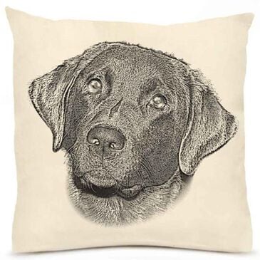 Eric & Christopher Black Lab 1 20" x 20" Throw Pillow in Natural, , large