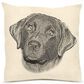 Eric & Christopher Black Lab 1 20" x 20" Throw Pillow in Natural, , large