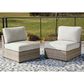 Ashley Calworth Patio Armless Chair in Beige (Set of 2), , large