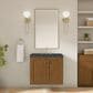 James Martin Laurent 30" Single Bathroom Vanity in Honey Oak with 3 cm Charcoal Soapstone Silestone Top and Rectangular Sink, , large