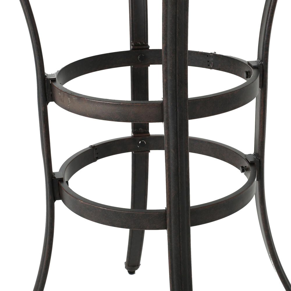 Hearth and Haven Patio Bar Table with Lattice Top and Umbrella Holder in Bronze, , large