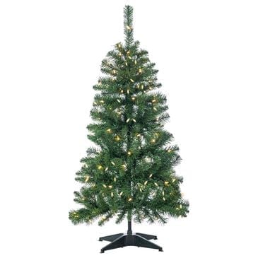 The Gerson Company 4" Pop-Up Fir Tree with Warm White LED Lights in Green, , large