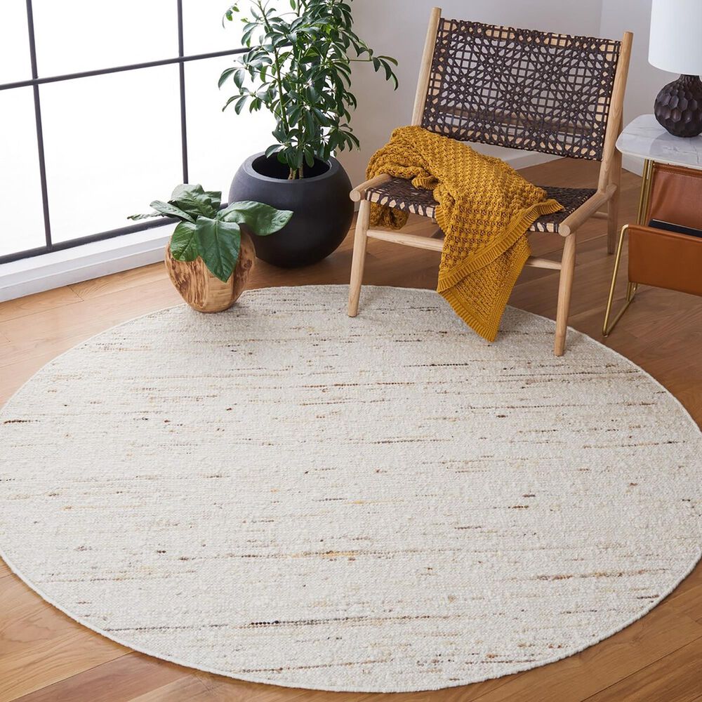 Safavieh Natura NAT330A 6&#39; Round Ivory and Light Grey Area Rug, , large