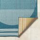 Surya Alfresco 7"3" Square Marine Blue, Light Silver, Slate Blue and Metallic Silver Indoor/Outdoor Area Rug, , large